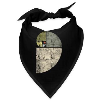 Distressed Fibonacci Spirale - Bandana - Schwarz - Vorne