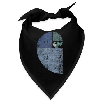 Distressed Fibonacci Spirale - Bandana - Schwarz - Vorne