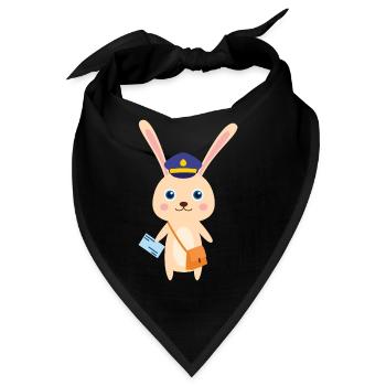 Hase der Postbeamte - Bandana - Schwarz - Vorne