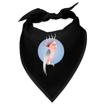 Rosakakadu Vogel mit zarten blauen Hintergrund - Bandana - Schwarz - Vorne