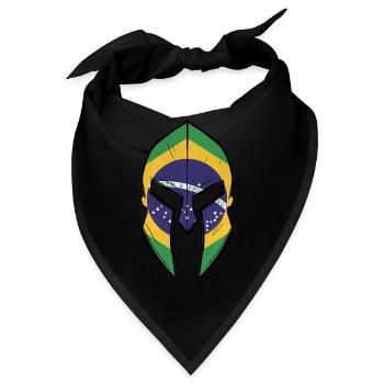 brazil flag in Spartan warrior Helmet - Bandana - Schwarz - Vorne