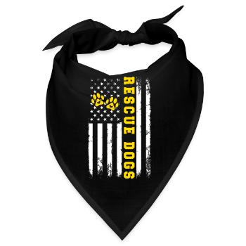 Rescue Dogs Dog Rescue American Flag Dog Adoption - Bandana - Schwarz - Vorne
