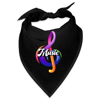 Musik-Notenschlüssel Babykleidung Kinderkleidung - Bandana - Schwarz - Vorne