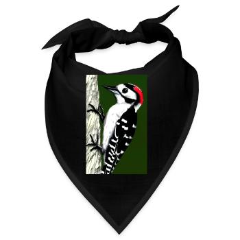 Gestapelter Specht rothaarige coole Comic-Zeichnung - Bandana - Schwarz - Vorne