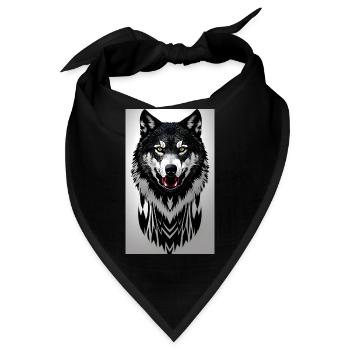 Wolf - Bandana - Schwarz - Vorne