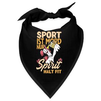 Sport ist Mord nur Sprit hält fit Biertrinker & - Bandana - Schwarz - Vorne