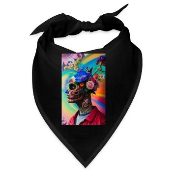 ARTWORK Flower Skull Head Guy - Bandana - Schwarz - Vorne
