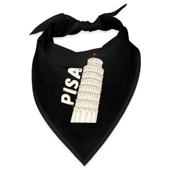 Pisa Florenz Der Schiefe Turm Von Pisa Souvenir - Bandana - Schwarz - Vorne