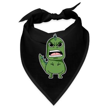 wütender Dino - Bandana - Schwarz - Vorne