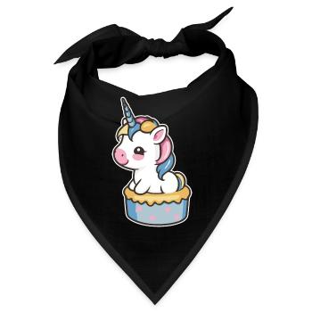 Einhorn Torte - Bandana - Schwarz - Vorne
