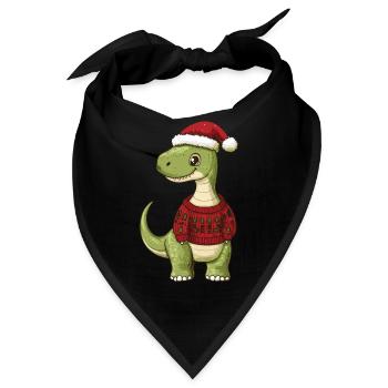 Dinosaurier brontosaurus Weihnachten - Bandana - Schwarz - Vorne