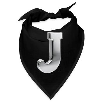 Chrome ,, J " Metallic - Bandana - Schwarz - Vorne