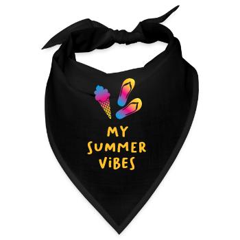 Summer Vibes Eis Flip Flops Quote Sommer Urlaub - Bandana - Schwarz - Vorne