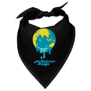 Erderwärmung Weltkugel - Bandana - Schwarz - Vorne