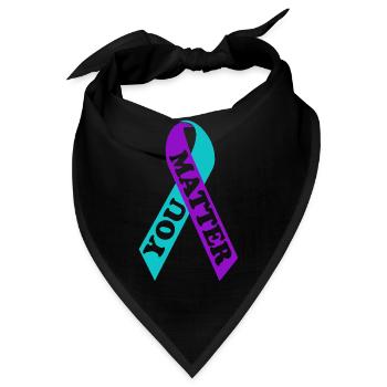 YOU MATTER Suicide Awareness Ribbon - Bandana - Schwarz - Vorne