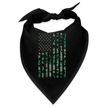 USA Flagge Camoflage - Bandana - Schwarz - Vorne