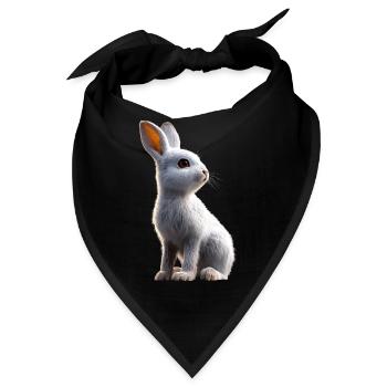 Schneehase Polarhase Albino Kaninchen Weißer Hase - Bandana - Schwarz - Vorne