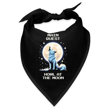 Hauptquest: Heulen zum Mond | Wolf - Bandana - Schwarz - Vorne