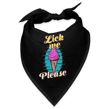 bitte Eis Cream Lustige Retro-Kunst - Bandana - Schwarz - Vorne