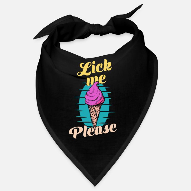 Lick Me Please Eis Cream Funny Retro Art Bandana