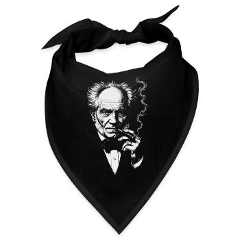 Arthur Schopenhauer raucht Zigarre - Bandana - Schwarz - Vorne
