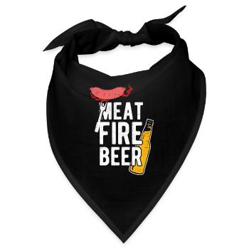 Grillparty Spruch Zum Grillen Grill - Bandana - Schwarz - Vorne