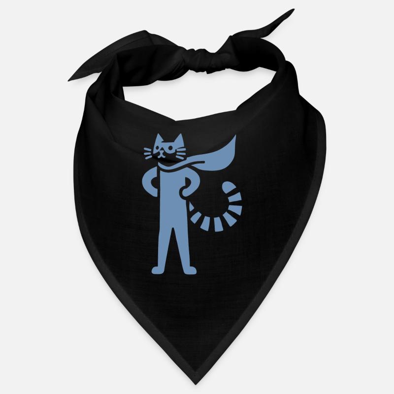 Katzen Superheld Held Silhouette Umhang Bandana