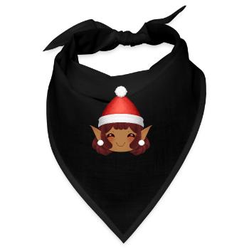 Entzückend Nöel Kobold mit Weihnachtsmannmütze - Bandana - Schwarz - Vorne