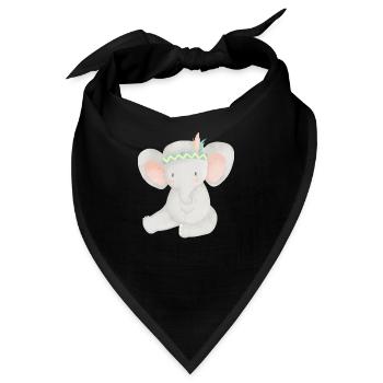 Boho Elefant - Bandana - Schwarz - Vorne
