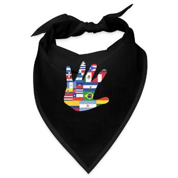 Lateinamerika Südamerika Hand Fahne Geschenk Latin - Bandana - Schwarz - Vorne
