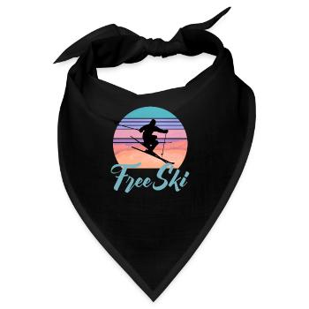Free Ski, Wintersport, Skifahren, Slalomfahren, Sk - Bandana - Schwarz - Vorne