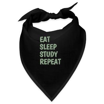 Eat Sleep Study Repeat - Bandana - Schwarz - Vorne