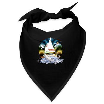 Segelboot - Bandana - Schwarz - Vorne