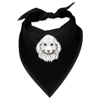 Hase in Comic Style - Bandana - Schwarz - Vorne