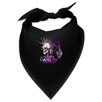 Skelett Punk Irokesen Anarchie Mittelfinger Viol - Bandana - Schwarz - Vorne