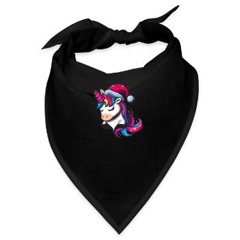 Festliches Einhorn - Bandana - Schwarz - Vorne