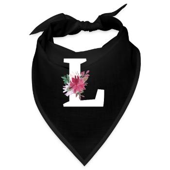 Buchstabe l blumig - Bandana - Schwarz - Vorne