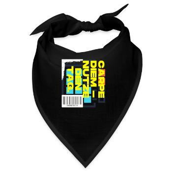 Carpe Diem Nutze den Tag - Bandana - Schwarz - Vorne