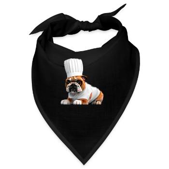 Bulldogge Gastronom Hund Köche Hunde Hundebesitzer - Bandana - Schwarz - Vorne