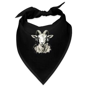 Kitty, die audiophile Ziege - Bandana - Schwarz - Vorne