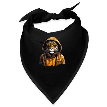 Streetstyle-Leopard | Leoparden-Liebhaber - Bandana - Schwarz - Vorne