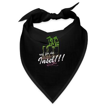 reif für Insel Malle Mallorca Majorca Urlaub Hawai - Bandana - Schwarz - Vorne