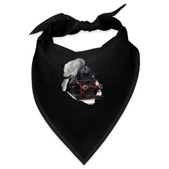 Dampflok durchbricht Papier - Bandana - Schwarz - Vorne