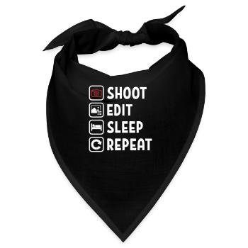 Shoot Edit Sleep Repeat - Bandana - Schwarz - Vorne