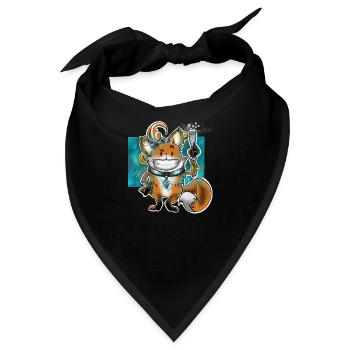Prost Mahlzeit mit Fuchs - Bandana - Schwarz - Vorne