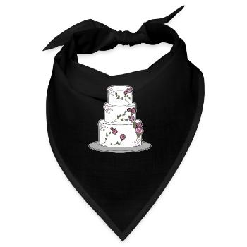Hochzeitstorte - Bandana - Schwarz - Vorne
