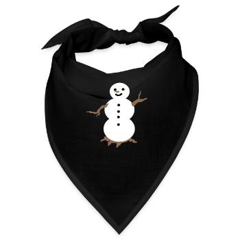 Schneemann im simplen Design - Bandana - Schwarz - Vorne