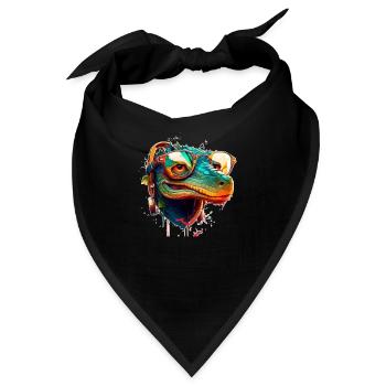 Sommer Sonne Hawaii Kroko mit Styling Brille - Bandana - Schwarz - Vorne