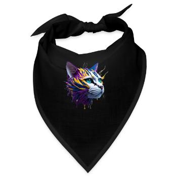 Katzenliebhaber, Katze 3D, Tabby Katze - Bandana - Schwarz - Vorne