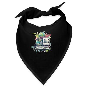 Vintage-Computer - Bandana - Schwarz - Vorne